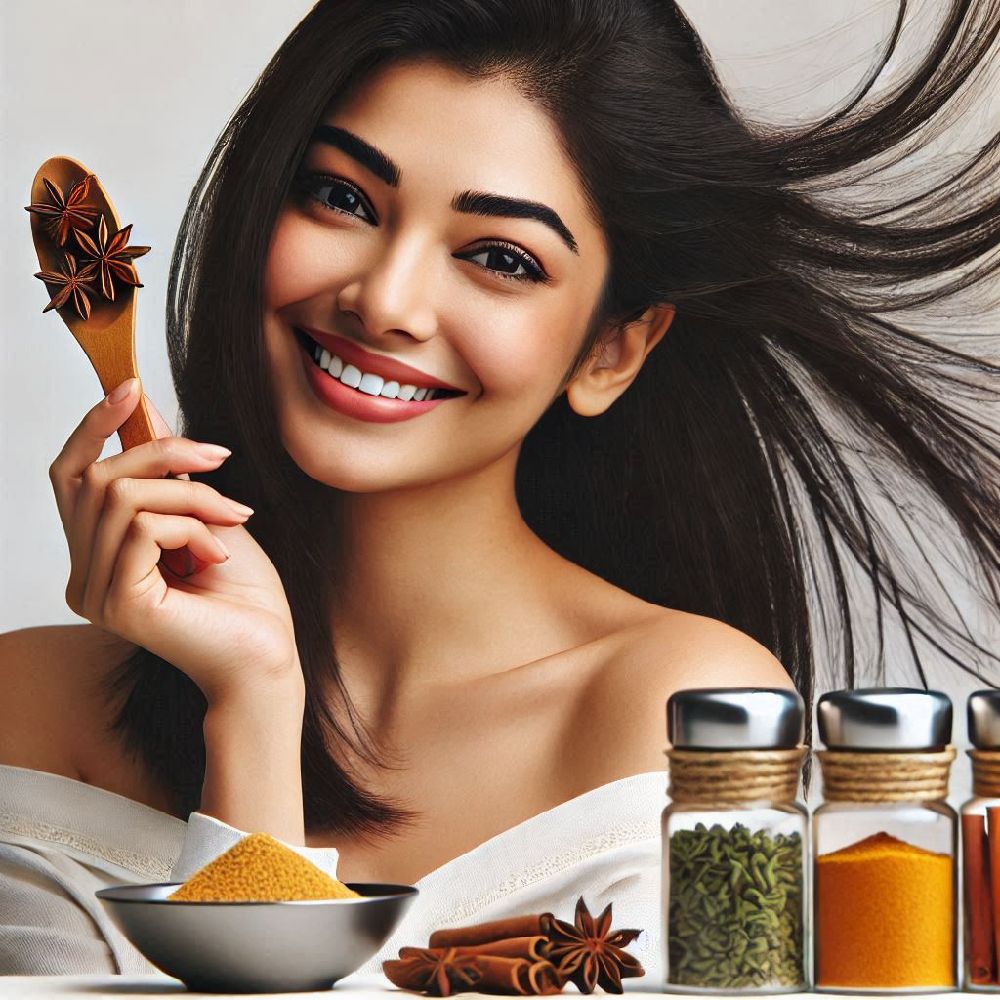 With a radiant smile and soft, golden hair, this woman adds a dash of ginger powder to her DIY hair mask. Ginger’s anti-inflammatory properties help soothe the scalp, reduce hair loss, and enhance growth, leaving her hair looking healthier and more vibrant than ever.